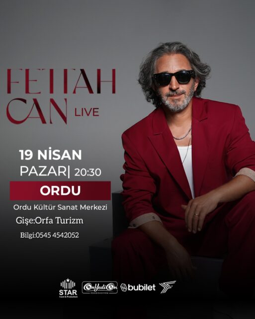 FETTAH CAN ORDU’YA GELİYOR

Ordu Kültür Sanat Merkezi Salonunda güzel  gecede sende yerini al.

⏰ Saat: 20.30 

🏤 Ordu Kültür Sanat Merkezi 

Bilet Satış Orfa Turizm Nakit Satış 

Kredi kartıyla internette bubilet üzerinden satışta. 

☎️ 0545 4542052 

#ordu #fatsa #ünye #giresunüniversitesi #orduüniversitesi #reklam @stareventproduksiyon