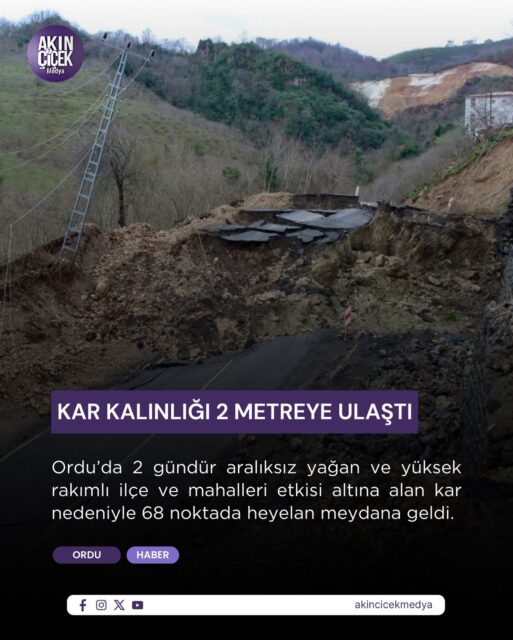 Kar kalınlığı ortalamasının 118 cm’yi bulduğu şehrin birçok noktasında heyelanlar meydana geldi. 417 araç ve iş makinesi, 600 personelle sahada etkin çalışma gerçekleştiren Ordu Büyükşehir ekipleri, bir yandan heyelan nedeniyle oluşan olumsuzlukları gidermek bir yandan da kar nedeniyle kapanan yolları ulaşıma açmak için yoğun mesai harcıyor. 
 
Ekipler yüksek kesimlerde karın 200 cm’ye ulaştığı ilde 576 mahallenin yolunu ulaşıma açtı. Ekipler, 69 hastanın ulaşımını sağlarken, vefat eden 21 vatandaşa cenaze hizmeti verdi.
 
Küreme ve tuzlama çalışmaları ile ulaşımda yaşanabilecek olumsuzlukların önüne geçen ekipler, tedbiri elden bırakmıyor. Önceliği hasta ve cenaze hizmetlerine veren ekipler sürücülerin zorunlu olmadıkça trafiğe çıkmamaları, çıkacak olanların ise araçlarında mutlaka kış lastiği ve zincir bulundurmaları gerektiğini vurguladı.
 
444 10 52 NOLU ÇAĞRI MERKEZİ HİZMETTE
 
Karla mücadelede önceliğin hasta ve cenaze hizmetlerine verileceğinin altını çizen Büyükşehir Belediyesi, herhangi bir olumsuzluk durumunda ise vatandaşların, 444 10 52 numaralı Çağrı Merkezi’nden Büyükşehir Belediyesine ulaşarak yardım talebinde bulunabileceklerini bildirdi.
