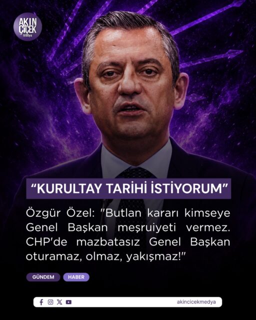 Özgür Özel, Ankara Güvenpark’ta düzenlenen mitingde partisindeki tartışmalara ilişkin dikkat çeken açıklamalarda bulundu. Olası bir butlan kararının kimseye genel başkanlık meşruiyeti kazandırmayacağını belirten Özel, “Butlan kararı kimseye Genel Başkan meşruiyeti vermez. CHP’de mazbatasız Genel Başkan oturamaz, olmaz, yakışmaz” dedi.

Kurultay konusunda net mesajlar veren Özel, “Hangi delegeyle istiyorsanız, her delegeyle yarışa varım. Bir kurultay tarihi verin. 2 milyon CHP’linin önüne koyalım, halk kimi istediğini seçsin. Kurultay’dan korkmuyorum. Bütün üyelerle birlikte ön seçim istiyorum” diye konuştu.

Özel ayrıca, ön seçimde yeterli desteği alamaması halinde göreve aday olmayacağını da açıklayarak, “Eğer ön seçimde yüzde 85’in altında oy alırsam, göreve talip olmayacağım. Söz veriyorum” dedi.