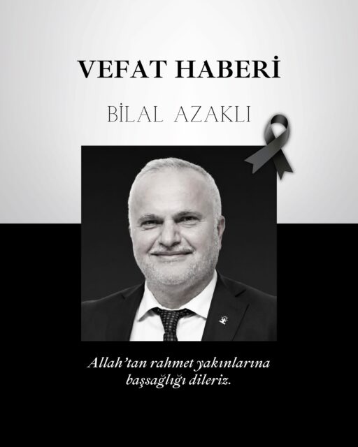 Ordulu tanınmış iş insanı ve AK Parti Ordu İl Başkan Yardımcısı Bilal Azaklı, geçirdiği kalp krizi sonucu 55 yaşında hayatını kaybetti. 

Bilal Azaklı’nın cenazesi, 31.05.2026 Pazar günü (Yarın) Altınordu ilçesi Şahincili Merkez Camii’nde öğle namazına müteakiben kılınacak cenaze namazının ardından toprağa verilecek.