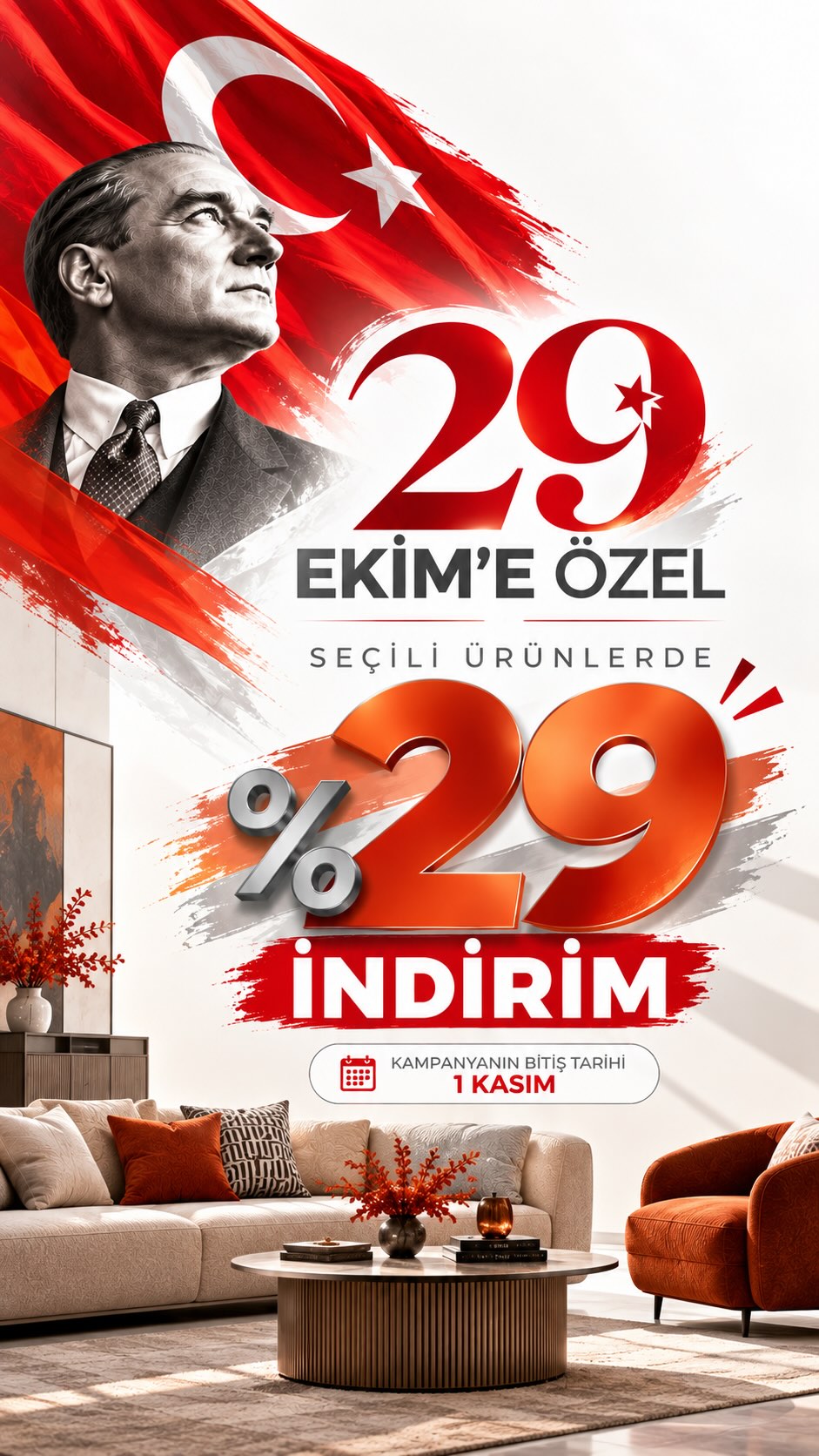 🇹🇷🎉 29 EKİM’E ÖZEL %29 İNDİRİM!

Cumhuriyetimizin 103. yılına özel, Mondi Home Ordu’da seçili ürünlerde %29 indirim fırsatı sizleri bekliyor! 🛋️✨

Evinizi yenilemek ve avantajlı fiyatlardan yararlanmak için bu fırsatı kaçırmayın!

📅 Son Gün: 1 Kasım 2026

📍 Mondi Home Ordu mağazamıza sizleri bekliyoruz! 🧡

🇹🇷 Cumhuriyetimizin kurucusu Gazi Mustafa Kemal Atatürk’ü saygı ve minnetle anıyor, 29 Ekim Cumhuriyet Bayramımızı bir kez daha coşkuyla kutluyoruz! ❤️